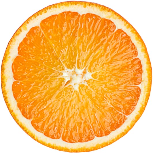 Background image of a sliced orange
